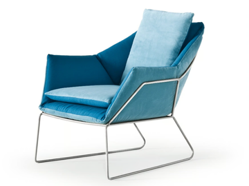 NEW YORK - Sled base fabric armchair with armrests by Saba Italia - view 2
